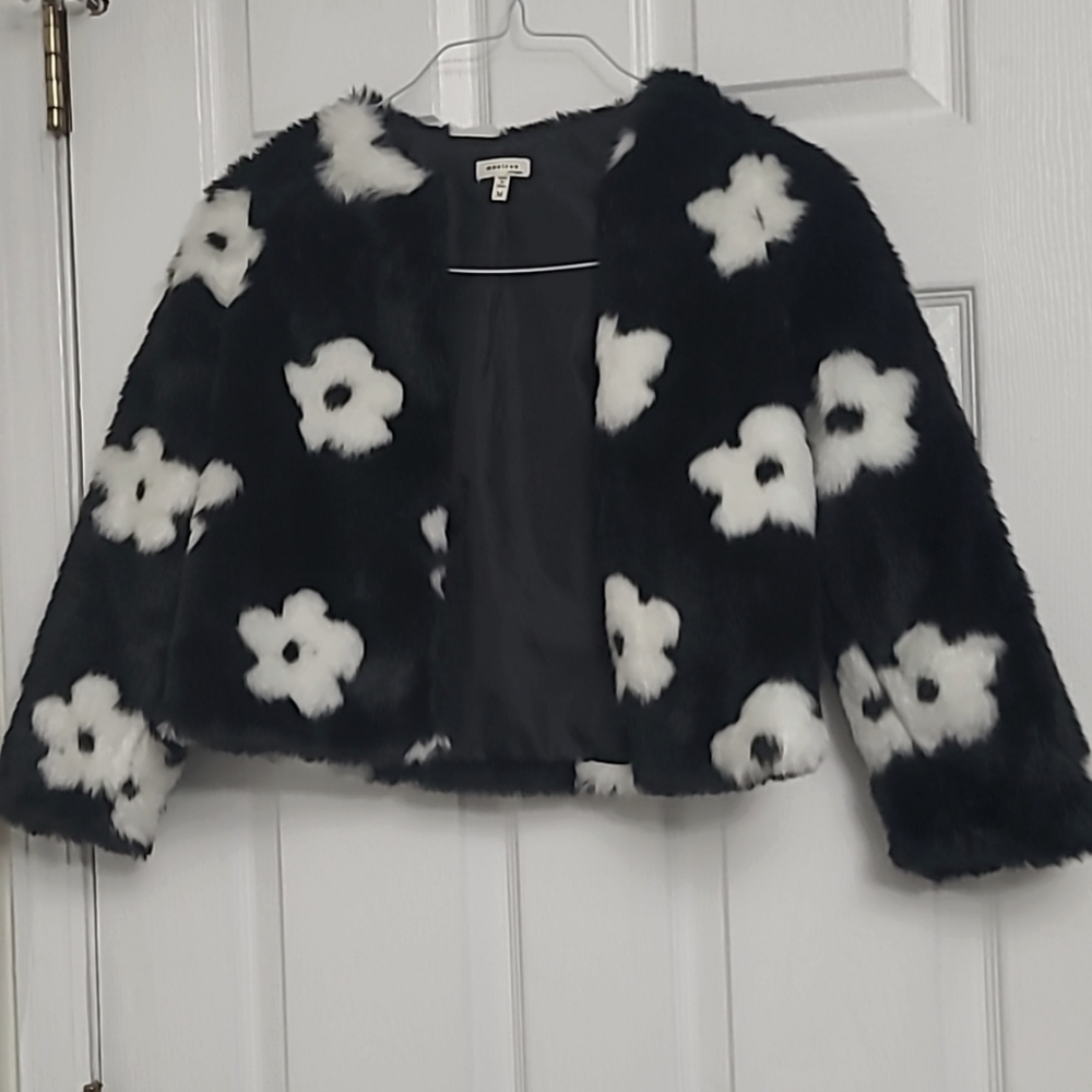 Girls Fuzzy Flower Jacket